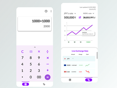 Calculator & exchange rate app