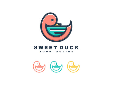 Duck branding business company cute design duck icon identity illustration logo logos mark sweet ui ux vector
