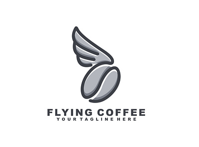 Flying Coffee branding business cafe coffee company design drink food icon identity illustration logo logos mark restautant vector wing