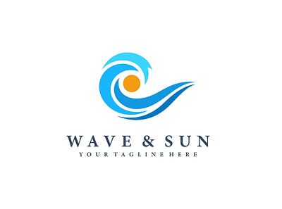 Wave & Sun beach branding business company design icon identity illustration logo logos mark ocean sea sun sunrise sunset vector wave