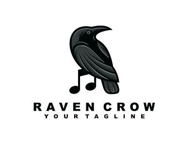 Raven Logo bird branding business character company crow design icon identity illustration logo logos mascot raven vector