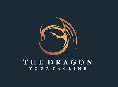 DRAGON branding business company design dragon icon identity illustration logo logos luxury mythology vector