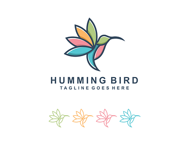 HummingBird bird branding business colorful company design hummingbird icon identity illustration logo logos mark vector