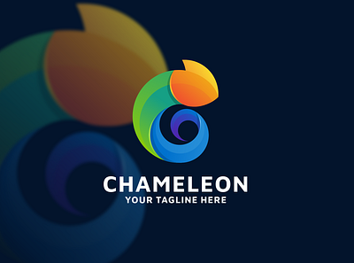 CHAMELEON abstract branding business chameleon colorful company design icon identity illustration logo logos media tech vector