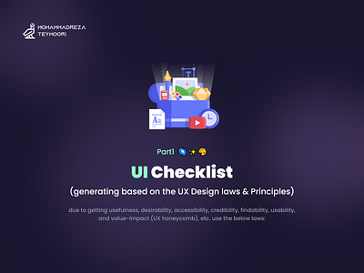 UI Checklist for artwork (along with hints💡) checklist laws principles product design ui ux