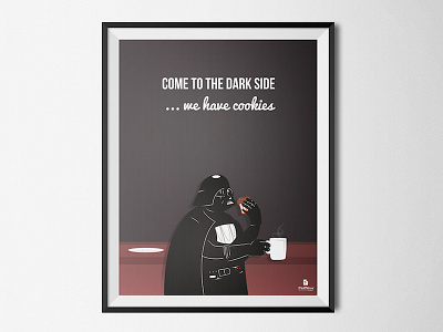 Darth Vader likes coffee & cookies coffee cookies dark side darth darth vader illustration poster posters print star wars starwars vader