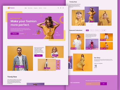 Neoteric - Fashion Landing Page Exploration branding clean clothing clothing landing page cloths design e commerce landing page fashion fashion landing page home page landing page landingpage outfits trending ui ux web design