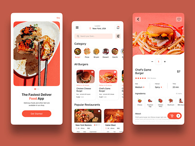 QuickFood - Food Delivery App app appdesign clean design food food delivery service food deliveryapp food order app foodapp foodie order service restaurant service uiux