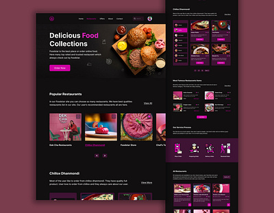 Foodstar - Restaurant Page of a Food Delivery Site clean design food food delivery food order landing page restaurant restaurant landing page restaurant page restaurant page design restaurant website trendy ui ux web design