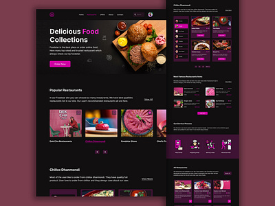 Foodstar - Restaurant Page of a Food Delivery Site clean design food food delivery food order landing page restaurant restaurant landing page restaurant page restaurant page design restaurant website trendy ui ux web design