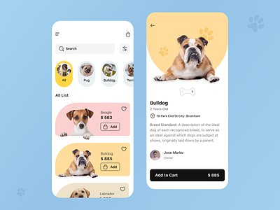 Pet Shop Mobile App Design all animation app blog branding card cleandesign concept dog dribbble graphic design mobileapp rijurajan trends 2022 typography ui