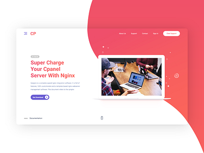 Cpnginx Web Site branding chatbots evolve cpanel design gradient minimalism organic shapes simple typography ui webdesign