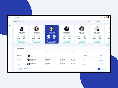 Attendance Dashboard attendance dashboard design dashboard flat design dashboard ui design graphic graphic design rijurajan simple tracking typography uiux web webdesign