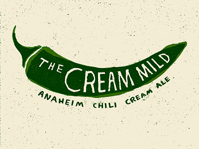 The Cream Mild ale beer chili cream ale hand drawn label mild typography