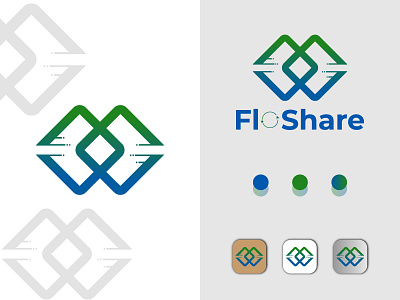 FloShare Logo 3d branding design graphic design illustration logo logo branding logo desig logofolio typography ui vector
