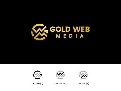 Gold Web Media logo 3d brand branding design g logo gold logo graphic design gwm logo illustration it logo logo logo branding logo desig logos m logo midia logo typography ui vector w logo