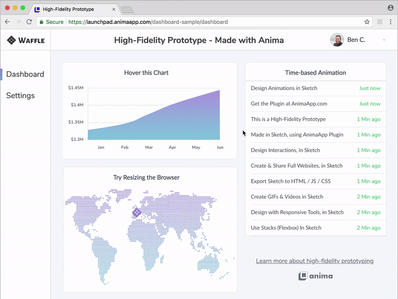 High-Fidelity Prototype made with Sketch