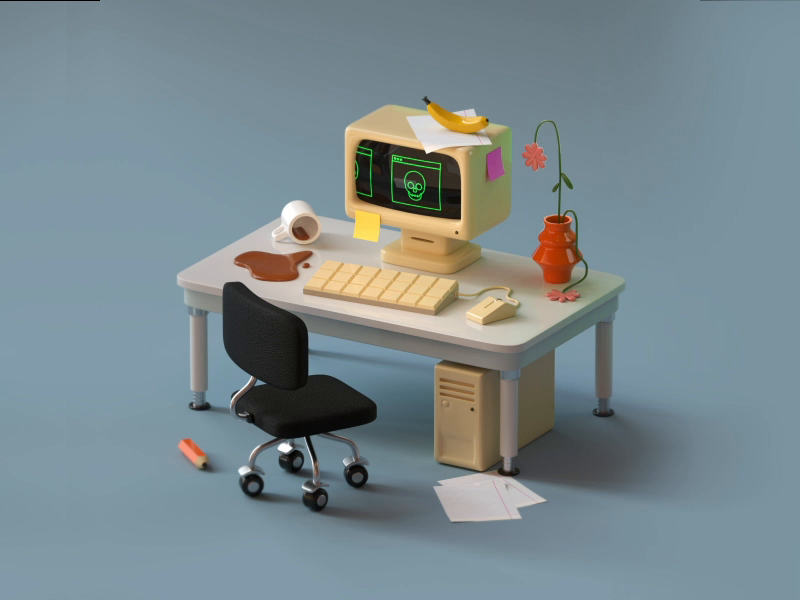 Out of office 💻 🍌 by Made by Radio on Dribbble
