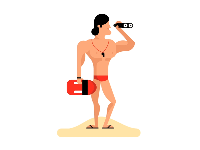 Life Guard beach binoculars gif life guard man muscle safety sea speedo whistle