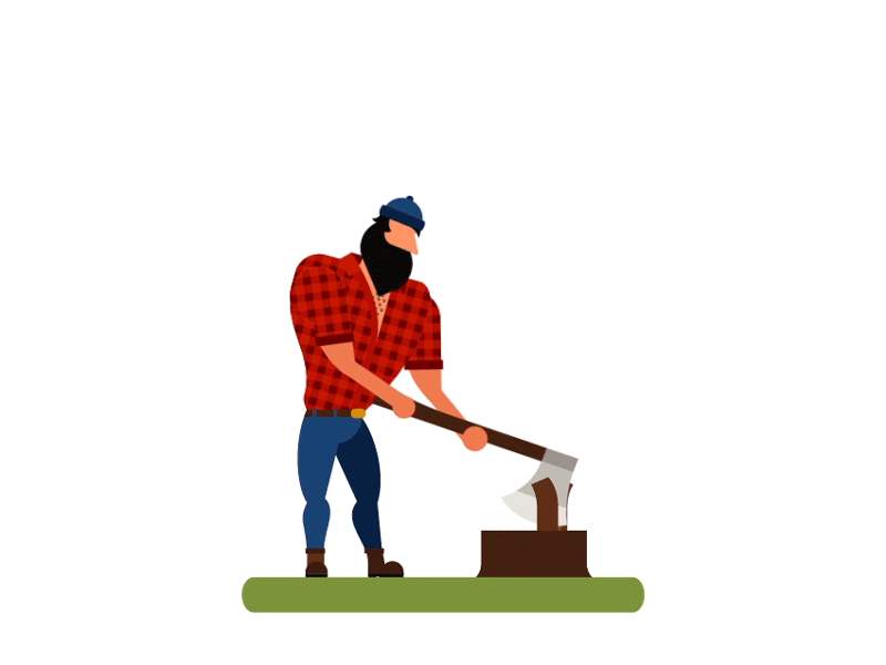 Lumberjack axe character chop gif jack lumber lumberjack man tree wood