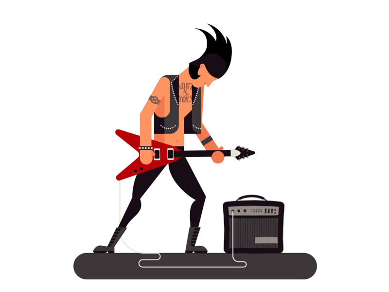 Rockstar amp animatedgif animation character gif guitar headbang rock rockstar vector
