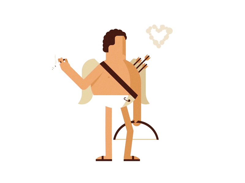 Cupido animated arrows character cupid gif hearts illustration love smoke valentine valentinesday