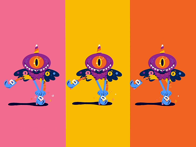 Purple People Eater animation cel animation character design characters halloween illustration
