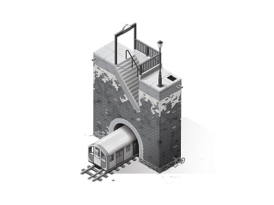 N is for... bricks britain england isometric london n steps train tube typography underground