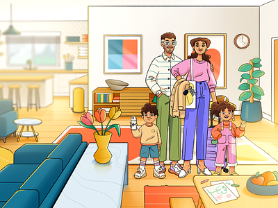 Family Values | 2D Colour Key 2d 3d character colourkey design environment family illustration sketch