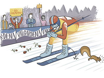 Skiing mountain olympic ski snow sport squirrel valgardena winter
