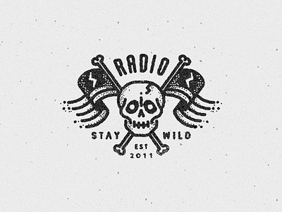 S T A Y W I L D flags handdrawn icon lettering logo radio skull tatto type