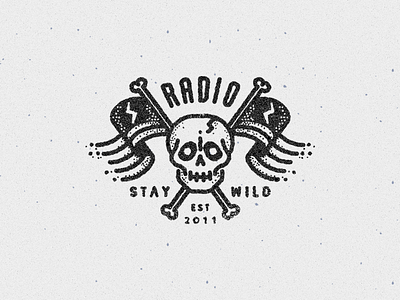 S T A Y W I L D flags handdrawn icon lettering logo radio skull tatto type