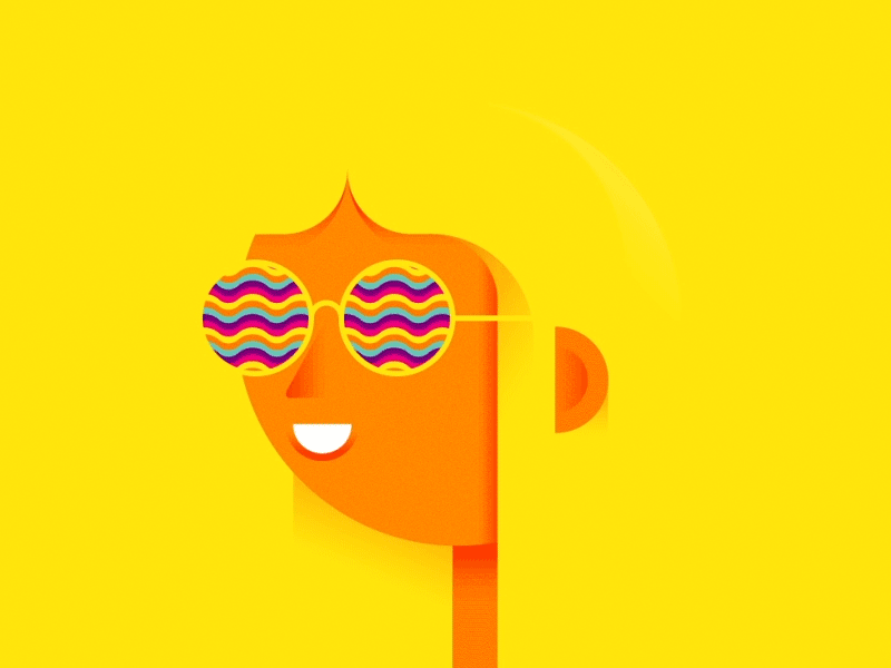 SUMMER TIME CITY character gif hippy motion pattern shading trippy vector