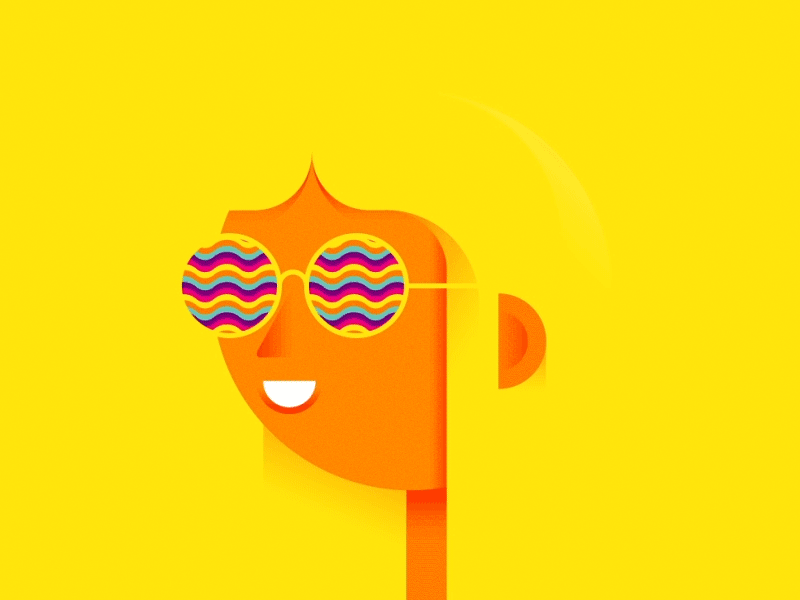 SUMMER TIME CITY pattern motion shading vector hippy trippy character gif