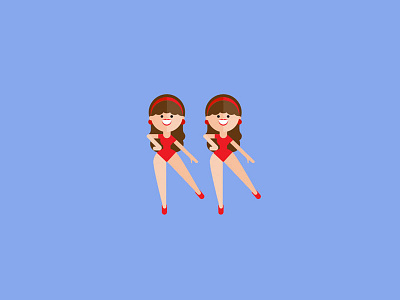 Girls Girls Girls cute dancing dancinggirls emoji emoticon vector