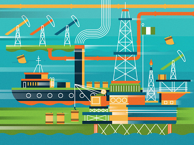 Monocle cargoship colour editorial infographic moncole news oil ships vector