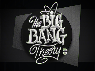 The Big Bang Theory 3d 50s c4d lettering series texture titles type vintage