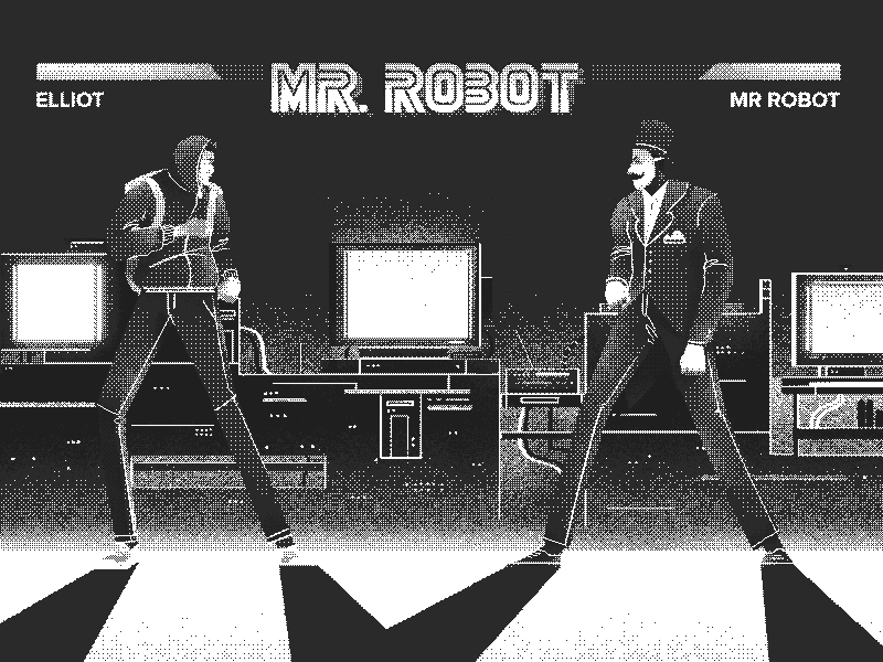 Mr Robot 2.0 8bit amazon dithered fight gaming gif illustration mrrobot