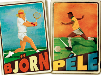 Sporting Legends cards illustration legends radio sport