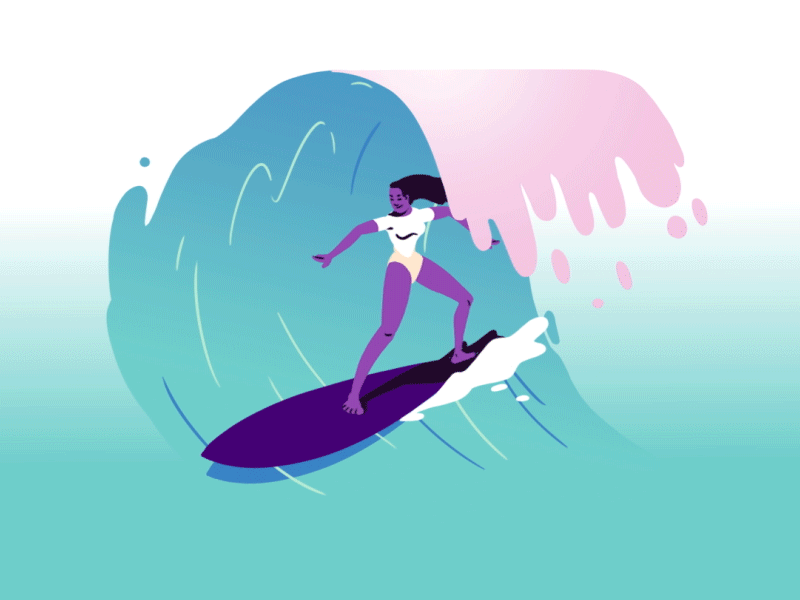 Wacom Intuos animation cel cel animation girl illustration surfer wacom wacom intuos wave