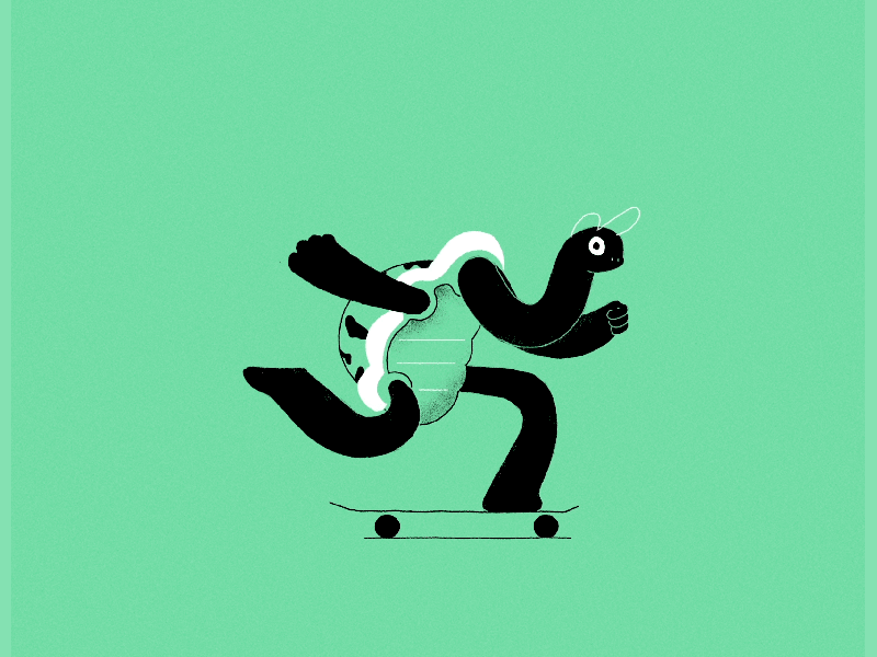 Turtle Power cel cel animation character character animation characterdesign gif motion skateboarding turtle