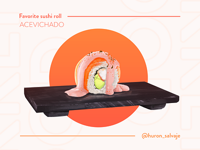 My favorite sushi roll digital digital art digital illustration digital painting digitalart favourite food gouache gradient huion illustration nikkei orange photoshop red salmon sushi sushi roll