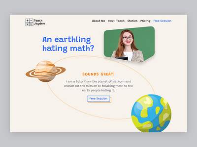Above The Fold - Teach Jayden Landing Page education landing page math teacher web design