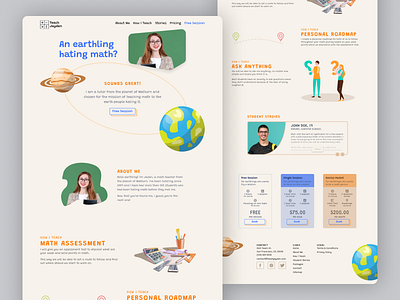 Landing Page - Teach Jayden education landing page math teacher web design