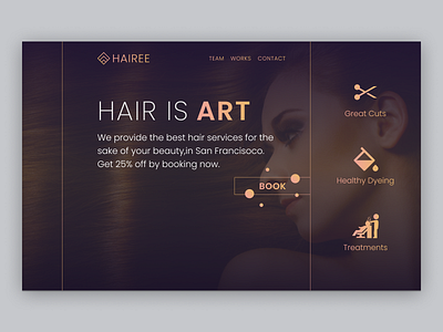 Above The Fold - Hairee Landing Page beauty hair hair salon landing page web design