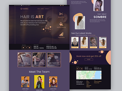Landing Page - Hairee beauty hair hair salon landing page web design