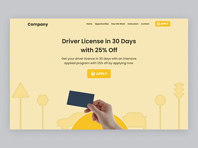 Above The Fold - Driving School Landing Page