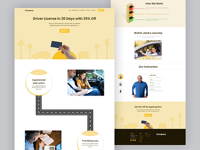 Landing Page - Driving School car drivers license driving driving school landing page web design