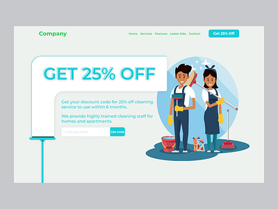 Above The Fold - Cleaner Landing Page cleaner cleaning housekeeping landing page web design