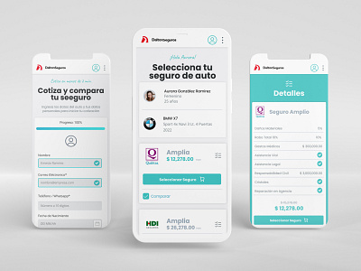 Mobile Car Insurance design guadalajara interface mexico ux webdesign